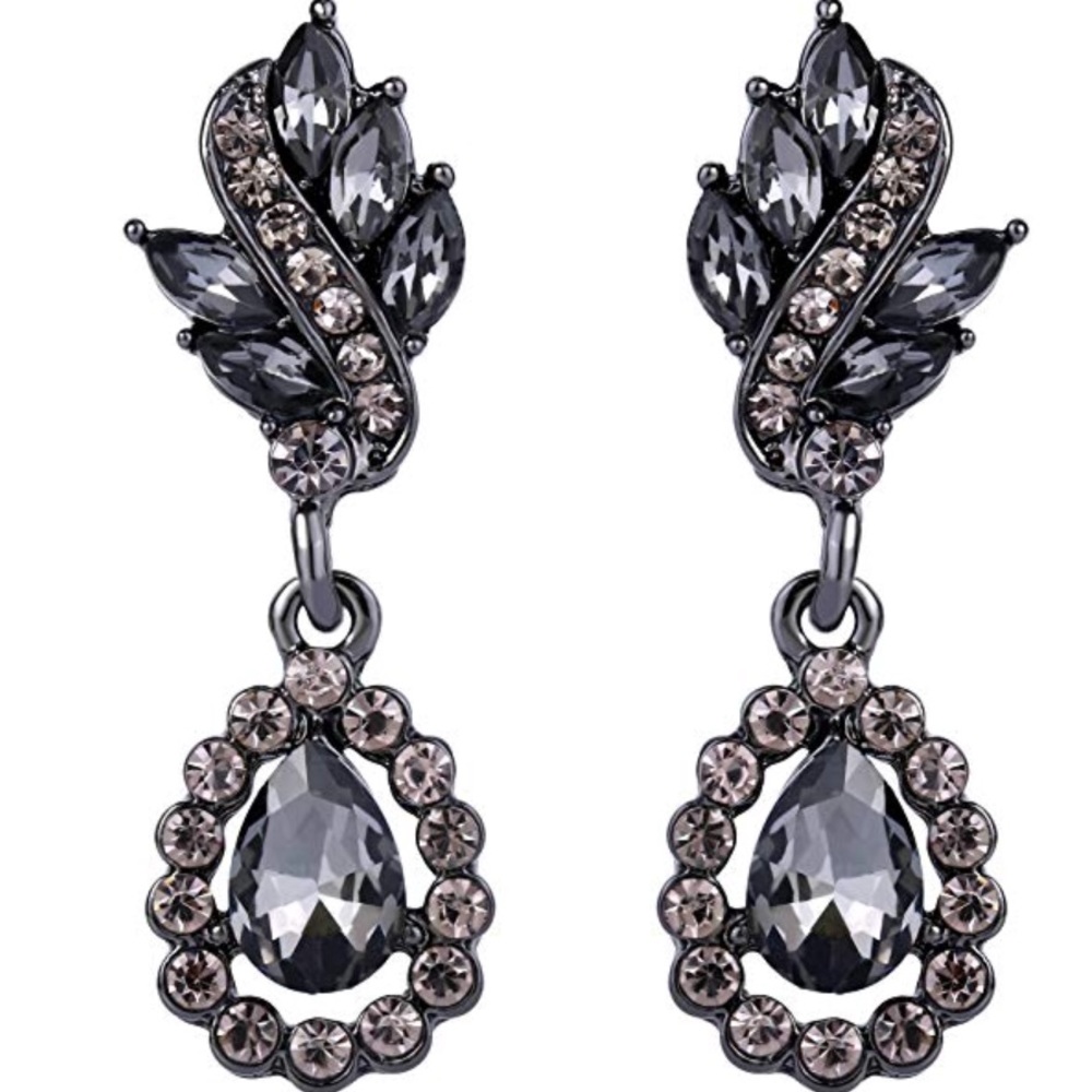 Austrian Crystal Art Deco Dangle Earrings